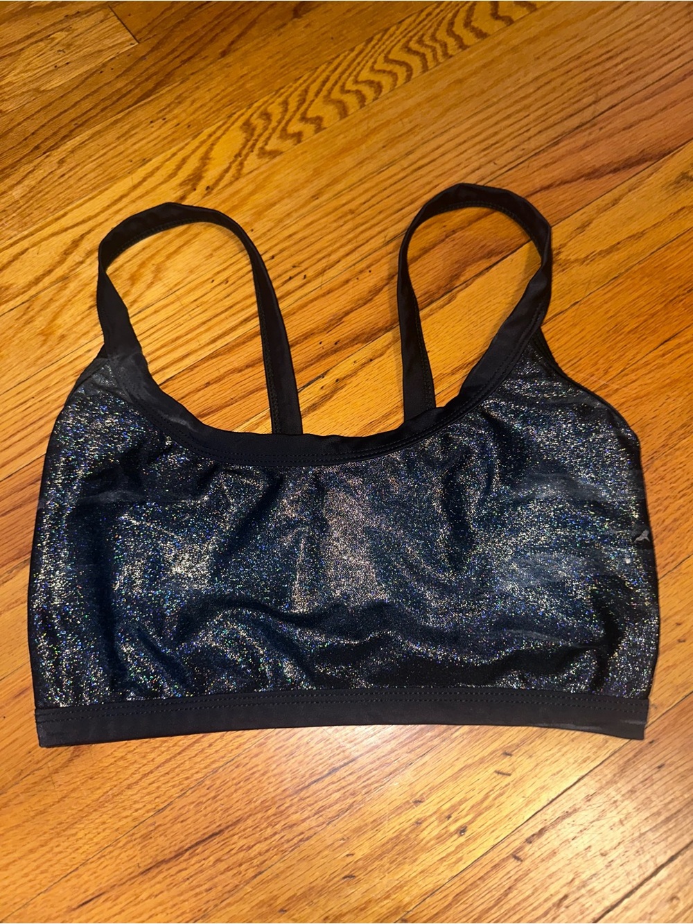 Black Shimmer Tank Bralette - Women's Tank Top